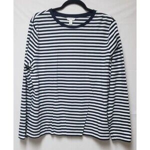 1901 Preppy Women's  Coastal Boat Long Sleeve Stripped  Cotton Shirt XL PO - Ex